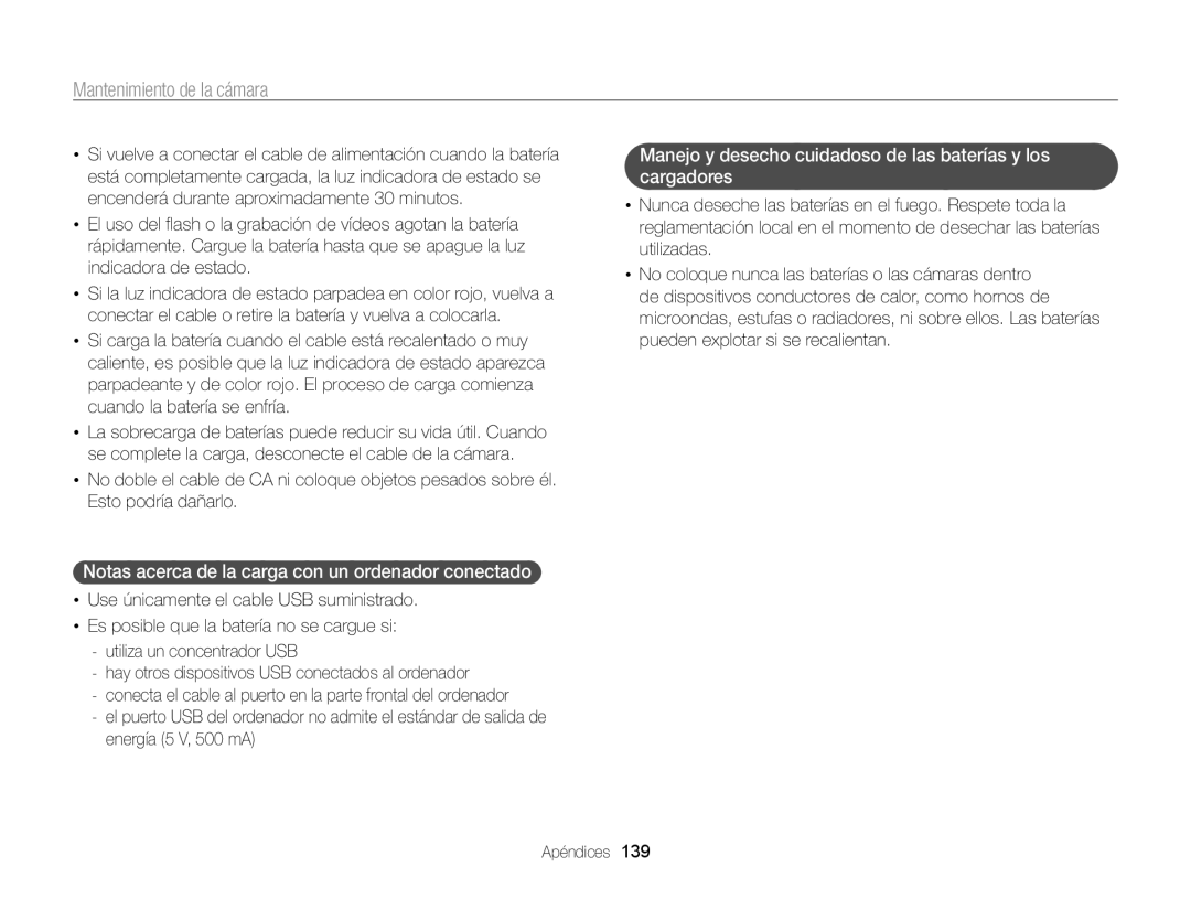 Samsung EC-ST200ZBPLE1, EC-ST200ZBPBE1, EC-ST200FBPLE1, EC-ST200FBPRE1 Notas acerca de la carga con un ordenador conectado 