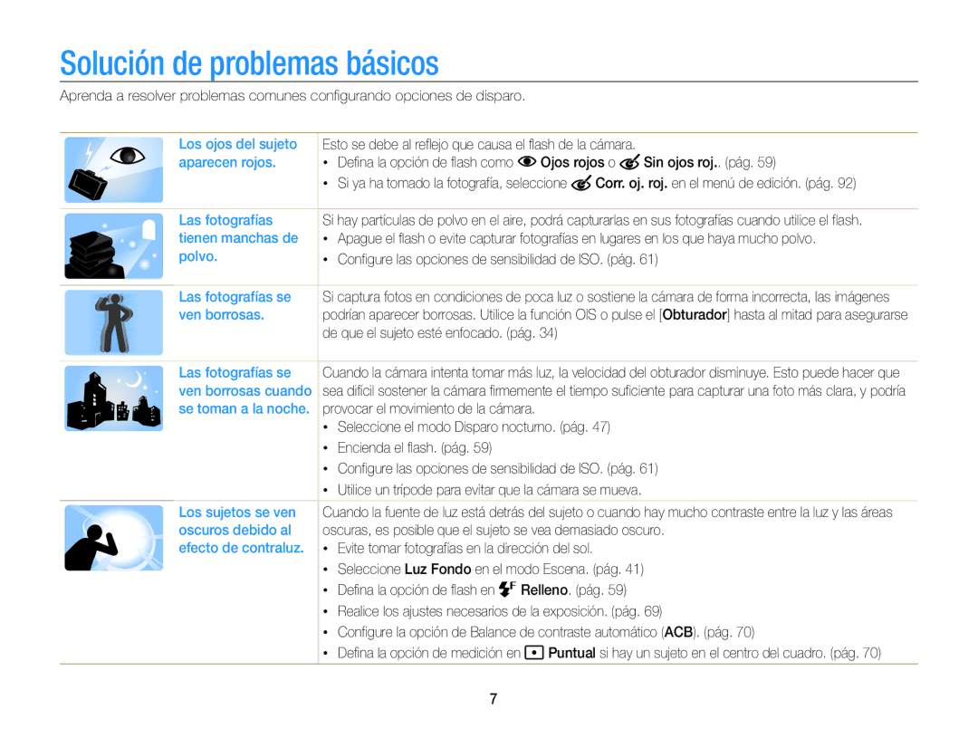 Samsung EC-ST200FBPBIL, EC-ST200ZBPLE1, EC-ST200ZBPBE1, EC-ST200FBPLE1, EC-ST200FBPRE1 manual Solución de problemas básicos 