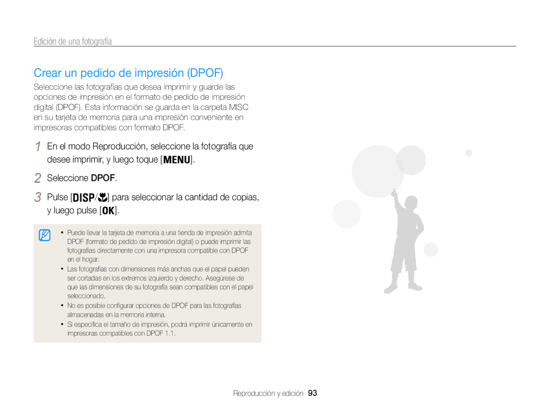 Samsung EC-ST200FBPBE1 manual Crear un pedido de impresión Dpof, Luego pulse, Para seleccionar la cantidad de copias 