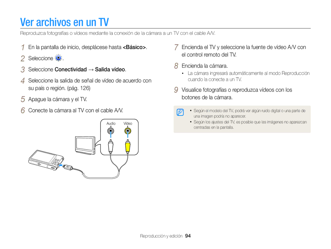 Samsung EC-ST200ZBPRE1, EC-ST200ZBPLE1, EC-ST200ZBPBE1, EC-ST200FBPLE1, EC-ST200FBPRE1, EC-ST200FBPBE1 Ver archivos en un TV 