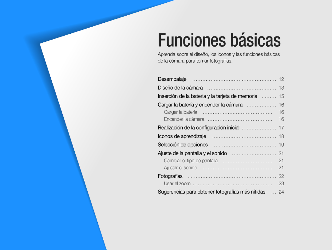 Samsung EC-ST30ZZBPEE1, EC-ST30ZZBPPE1, EC-ST30ZZBPLE1, EC-ST30ZZBPBE1 manual Funciones básicas 