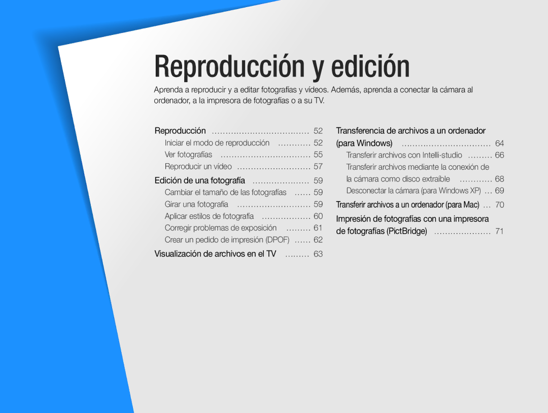 Samsung EC-ST30ZZBPEE1, EC-ST30ZZBPPE1 Edición de una fotografía … …………………, Transferir archivos a un ordenador para Mac …… 