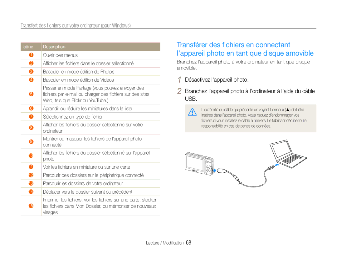 Samsung EC-ST30ZZBPBE1, EC-ST30ZZBPEE1, EC-ST30ZZBPPE1, EC-ST30ZZDPBZA, EC-ST30ZZBPLE1, EC-ST30ZZDPPZA, EC-ST30ZZDPSZA Icône 