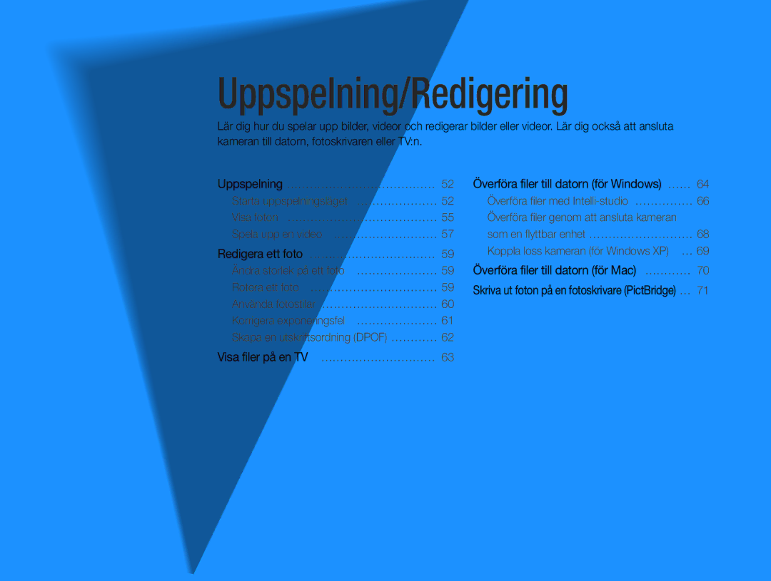 Samsung EC-ST30ZZBPRE2, EC-ST30ZZBPEE2 manual Redigera ett foto ………………………………, Överföra filer till datorn för Windows ……… 