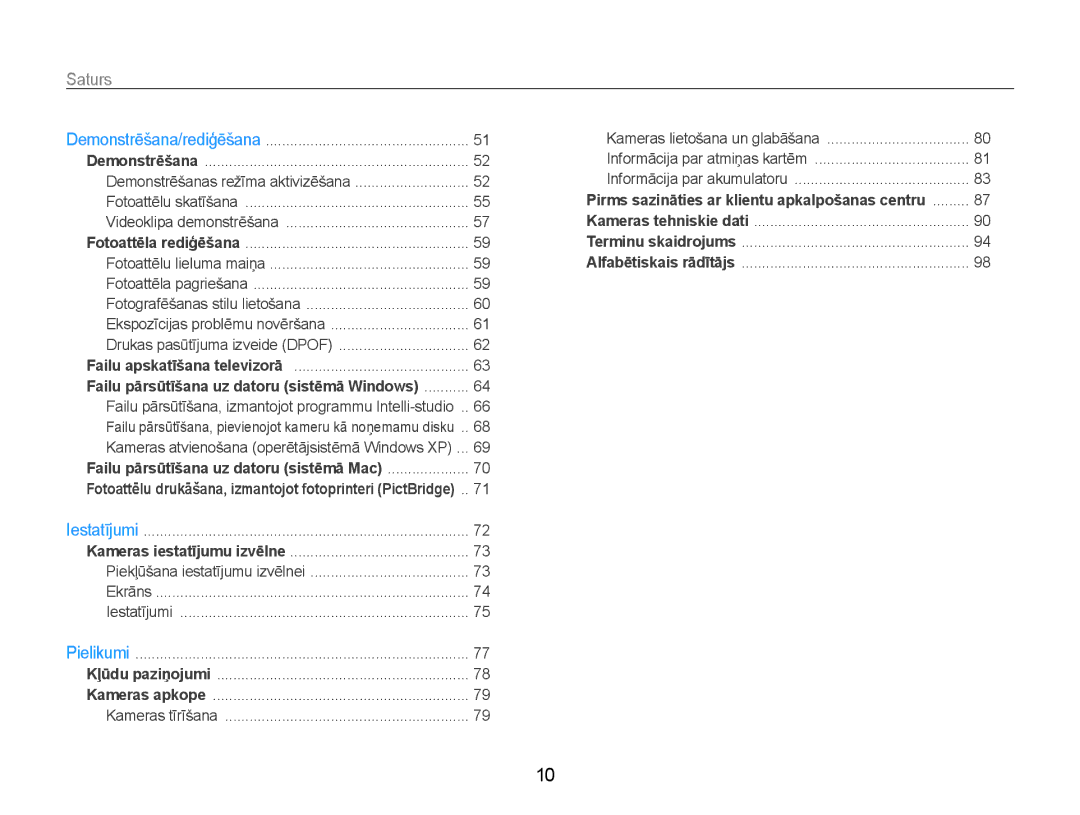 Samsung EC-ST30ZZBPPE2, EC-ST30ZZBPEE2, EC-ST30ZZBPBE2, EC-ST30ZZBPRE2 Saturs﻿, Failu pārsūtīšana uz datoru sistēmā Windows 