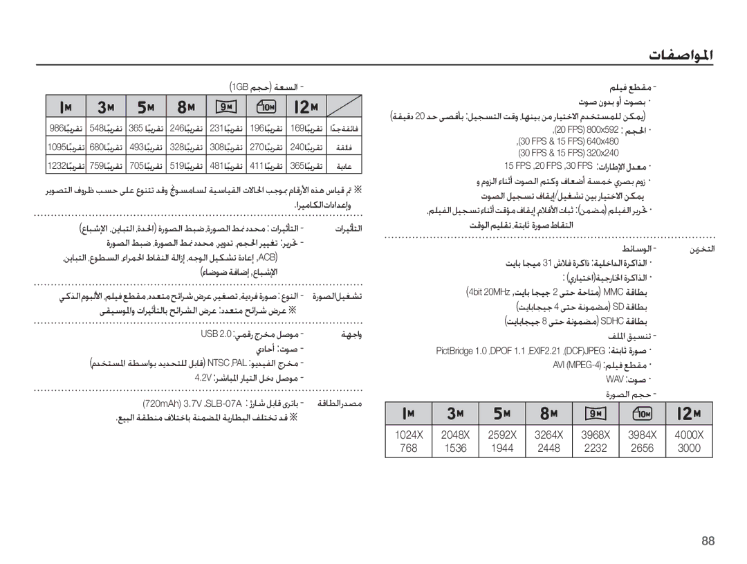 Samsung EC-ST45ZZDPUME manual ȔƾǤǞǤǀźƾǤȘ,ȬƾƃŵȁȚ, USB 2.0 Ǡƶżȥ ȟǍƈž ǚǧǞž ǀƷűȚȶ ȸȢƾŲȖ ȝǞǧ, 2V ǍŵƾƃƓȚ ȤƾƸƄŽȚ ǚųȢ ǚǧǞž 