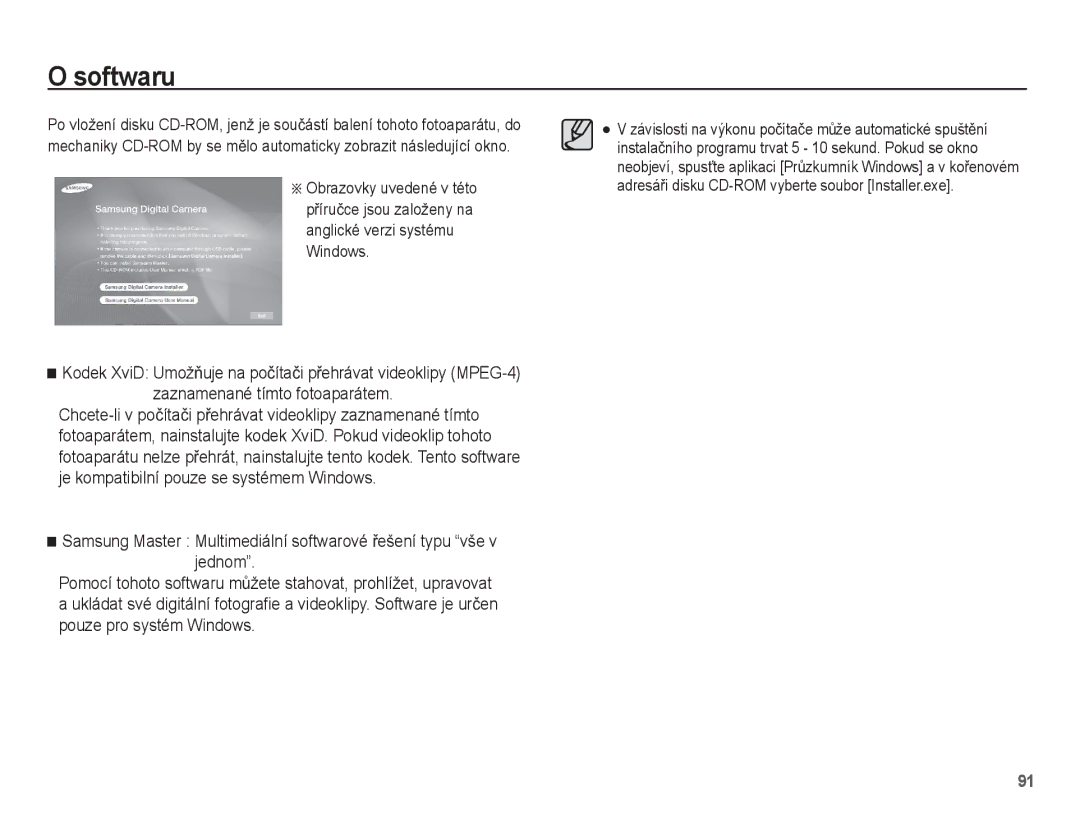 Samsung EC-ST45ZZBPAE3, EC-ST45ZZBPBE3, EC-ST45ZZBPRE3 manual Softwaru 