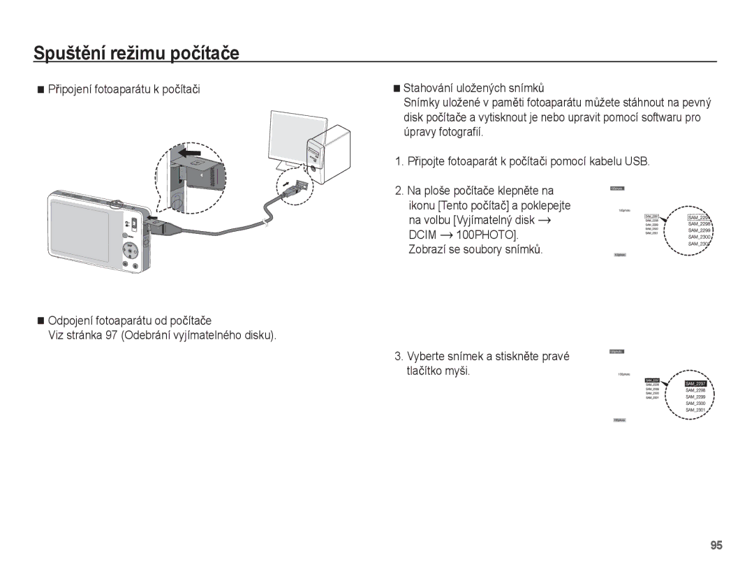 Samsung EC-ST45ZZBPBE3, EC-ST45ZZBPRE3, EC-ST45ZZBPAE3 manual SpuštČní režimu poþítaþe 