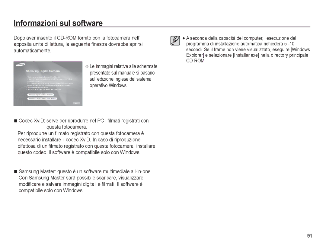 Samsung EC-ST45ZZBPRIT, EC-ST45ZZBPUIT, EC-ST45ZZBPAIT, EC-ST45ZZBPBIT manual Informazioni sul software 