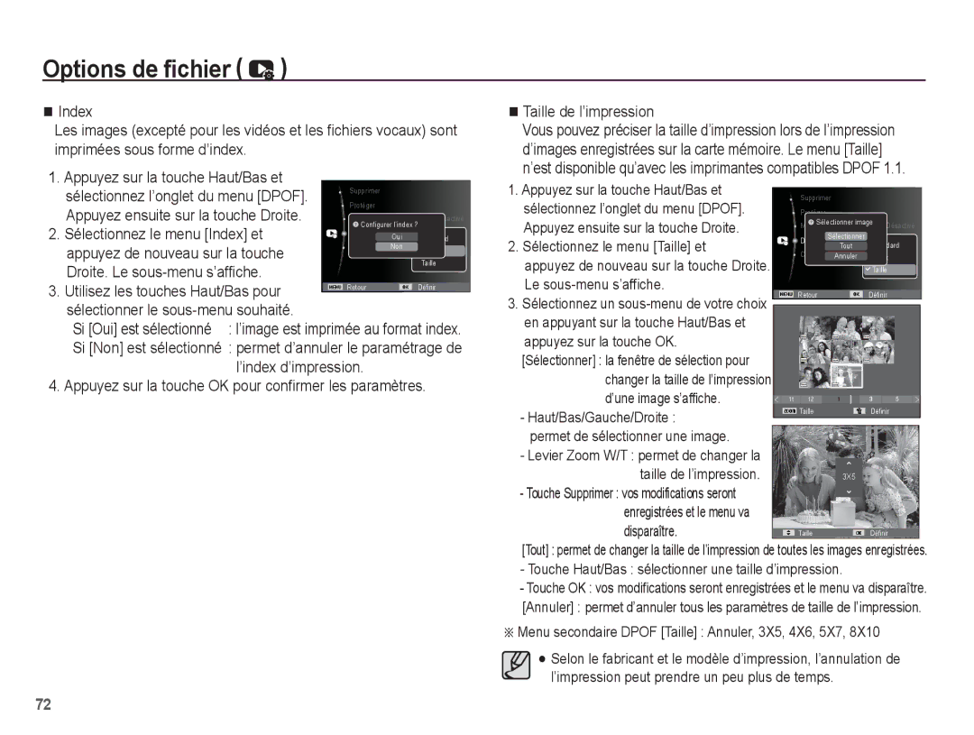 Samsung EC-ST45ZZBPRE1, EC-ST45ZZBPUE1, EC-ST45ZZBPBE1, EC-ST45ZZBPAE1 manual Sélectionner le sous-menu souhaité 