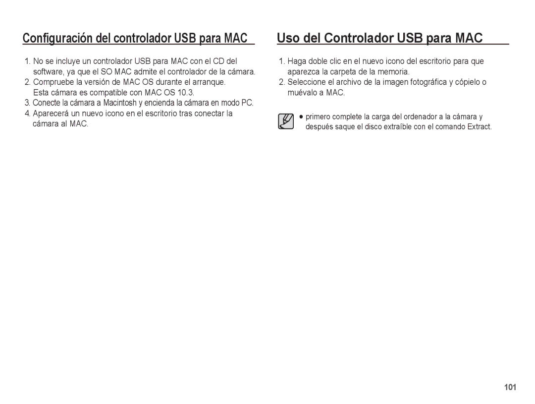 Samsung EC-ST45ZZBPBE1, EC-ST45ZZBPUE1 manual Uso del Controlador USB para MAC, Configuración del controlador USB para MAC 