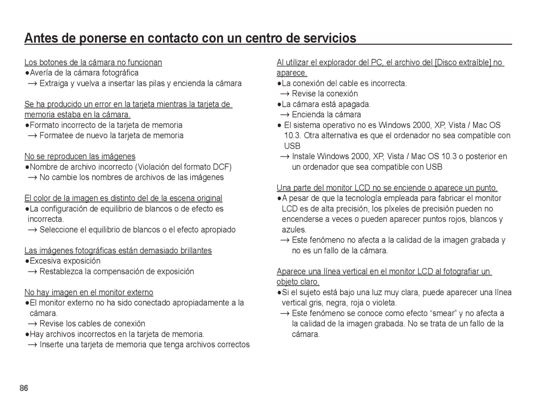 Samsung EC-ST45ZZBPBE1, EC-ST45ZZBPUE1, EC-ST45ZZBPRE1 manual Extraiga y vuelva a insertar las pilas y encienda la cámara 