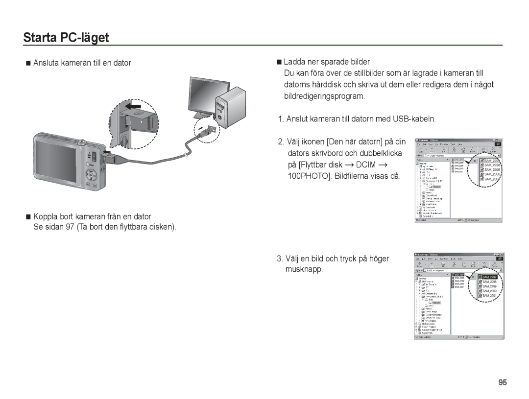 Samsung EC-ST45ZZBPUE2, EC-ST45ZZBPRE2, EC-ST45ZZBPBE2, EC-ST45ZZBPAE2 manual Välj en bild och tryck på höger musknapp 