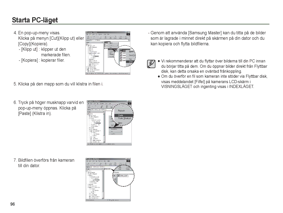 Samsung EC-ST45ZZBPRE2, EC-ST45ZZBPUE2, EC-ST45ZZBPBE2, EC-ST45ZZBPAE2 manual Klipp ut klipper ut den markerade filen 