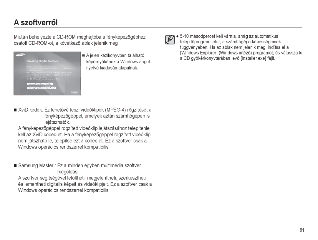 Samsung EC-ST45ZZBPAIT, EC-ST45ZZBPUIT, EC-ST45ZZBPBIT, EC-ST45ZZBPBE3, EC-ST45ZZBPRE3, EC-ST45ZZBPAE3 manual SzoftverrĘl 