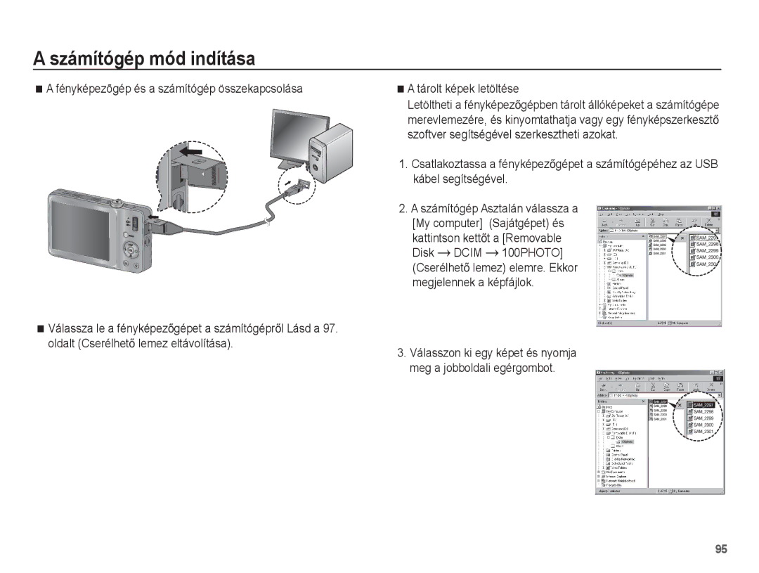 Samsung EC-ST45ZZBPAE3, EC-ST45ZZBPUIT, EC-ST45ZZBPAIT manual Válasszon ki egy képet és nyomja meg a jobboldali egérgombot 