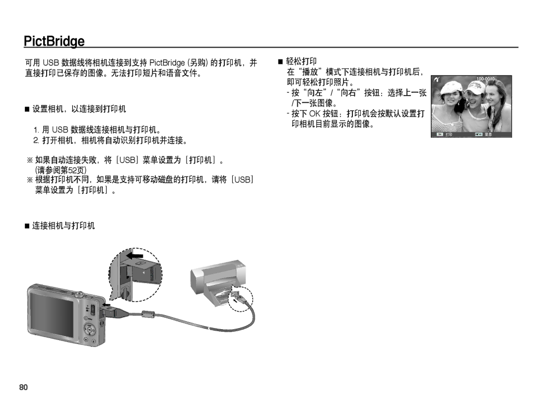 Samsung EC-ST45ZZBPRE3, EC-ST45ZZBPUIT, EC-ST45ZZBPAIT, EC-ST45ZZBPBIT, EC-ST45ZZBPBE3, EC-ST45ZZBPAE3 manual PictBridge 