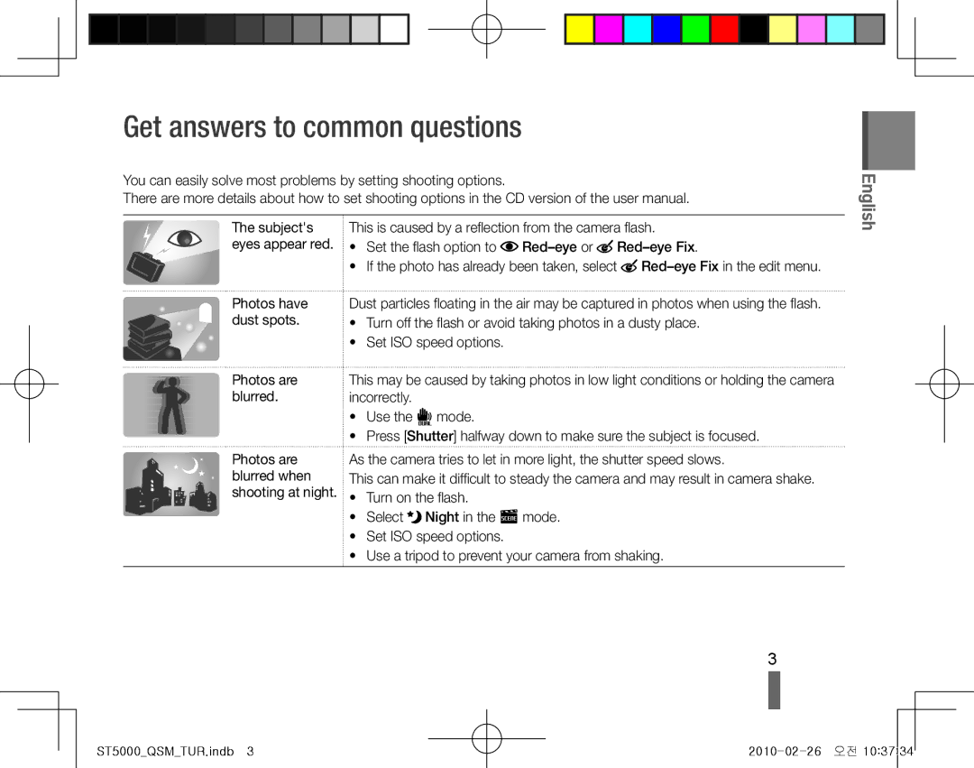 Samsung EC-ST5000BPBIT, EC-ST5000BPBE1, EC-ST5000BPBGS, EC-ST5000BPUIT Get answers to common questions, Photos are blurred 