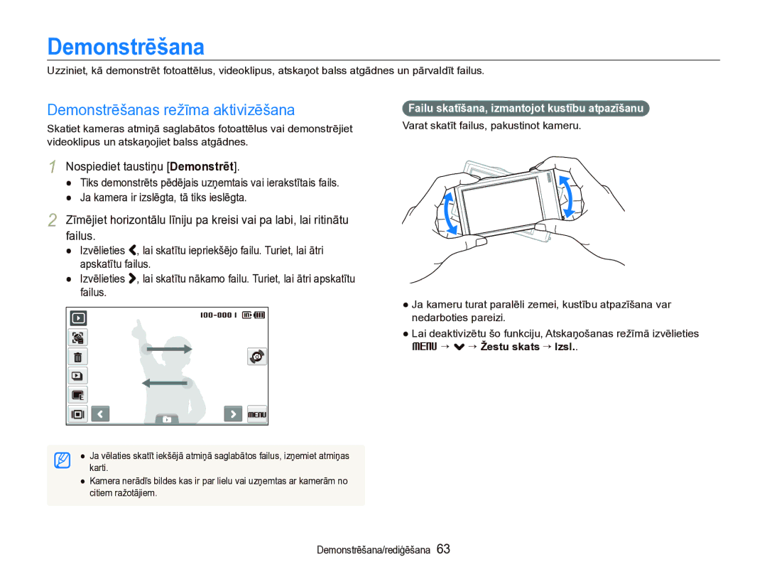 Samsung EC-ST5000BPBRU, EC-ST5000BPARU manual Demonstrēšanas režīma aktivizēšana, Nospiediet taustiņu Demonstrēt 