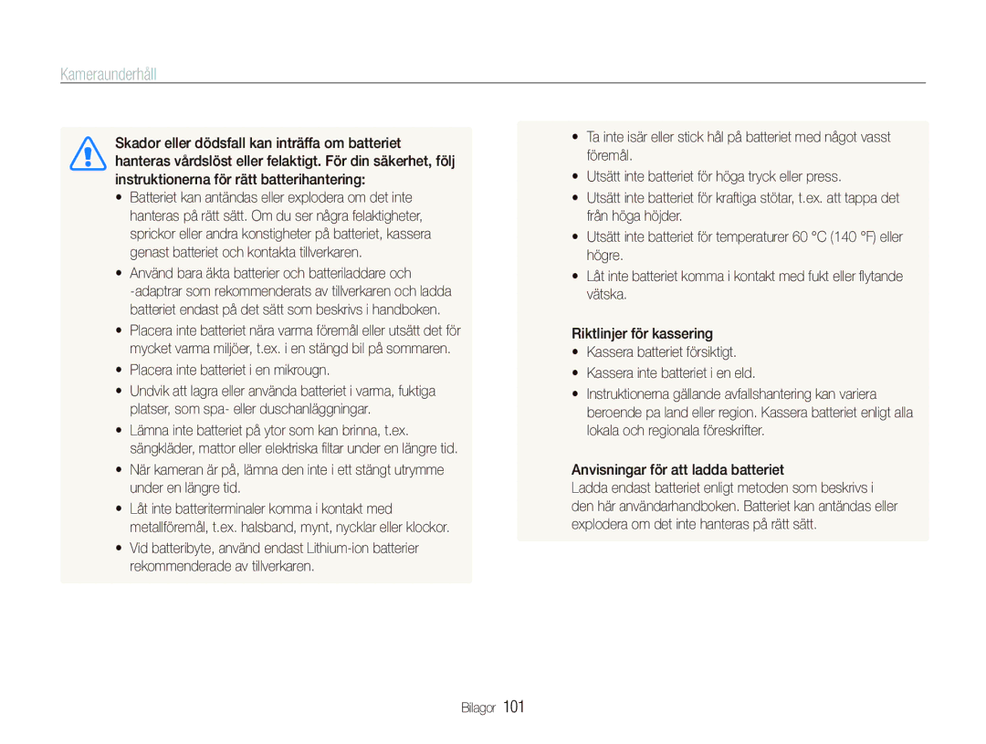 Samsung EC-ST500ZBPUE2, EC-ST500ZBPRE2 manual  Placera inte batteriet i en mikrougn, Anvisningar för att ladda batteriet 