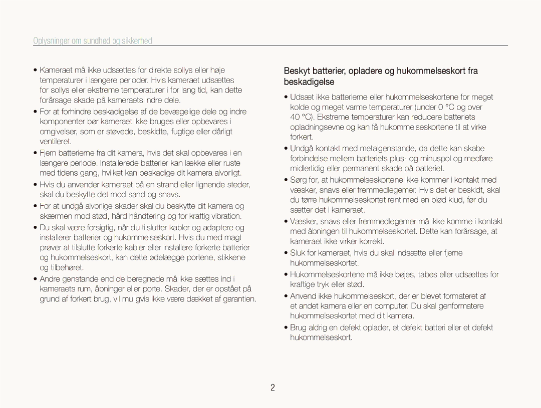 Samsung EC-ST500ZBPSE2, EC-ST500ZBPRE2, EC-ST510ZBPSE2, EC-ST500ZBPUE2 manual Oplysninger om sundhed og sikkerhed 