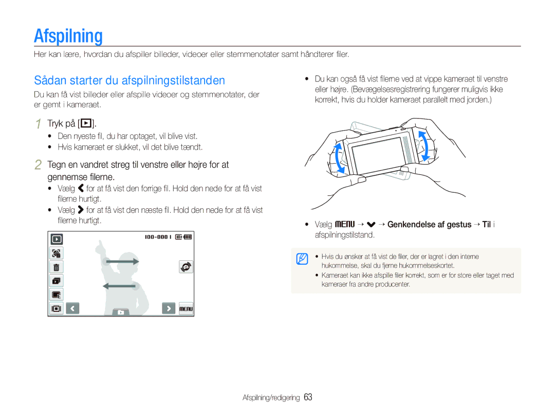 Samsung EC-ST500ZBPRE2, EC-ST510ZBPSE2 manual Sådan starter du afspilningstilstanden, Tryk på P, Afspilning/redigering 