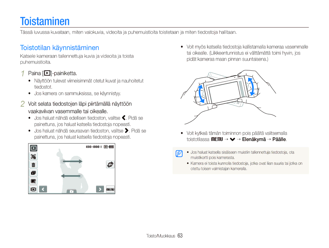 Samsung EC-ST500ZBPRE2, EC-ST510ZBPSE2 manual Toistaminen, Toistotilan käynnistäminen, Paina P-painiketta, Toisto/Muokkaus 