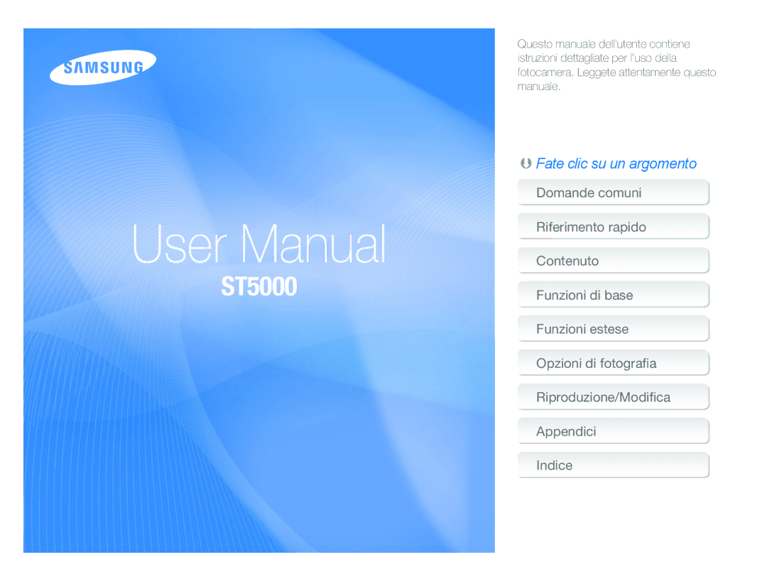 Samsung EC-ST500ZBPSIT, EC-ST500ZBPRIT, EC-ST500ZBPRE1, EC-ST5000BPUIT, EC-ST500ZBPUIT, EC-ST5000BPBIT manual 