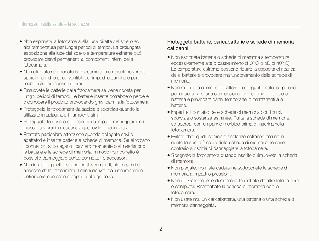 Samsung EC-ST5000BPUIT, EC-ST500ZBPRIT, EC-ST500ZBPSIT, EC-ST500ZBPRE1 manual Informazioni sulla salute e la sicurezza 