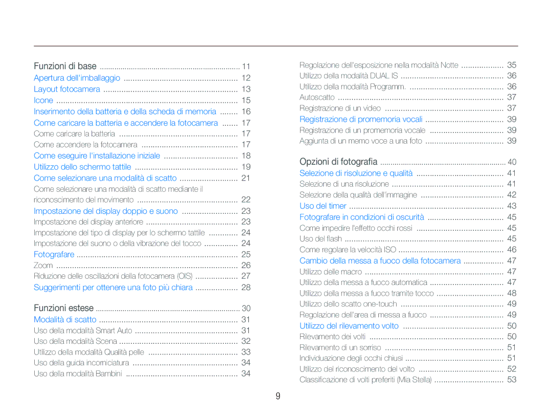 Samsung EC-ST500ZBPRE1, EC-ST500ZBPRIT, EC-ST500ZBPSIT manual Contenuto, Come selezionare una modalità di scatto mediante il 