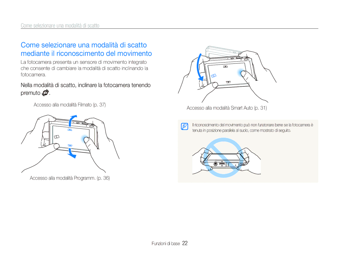 Samsung EC-ST500ZBPUIT, EC-ST500ZBPRIT, EC-ST500ZBPSIT, EC-ST500ZBPRE1 manual Come selezionare una modalità di scatto 