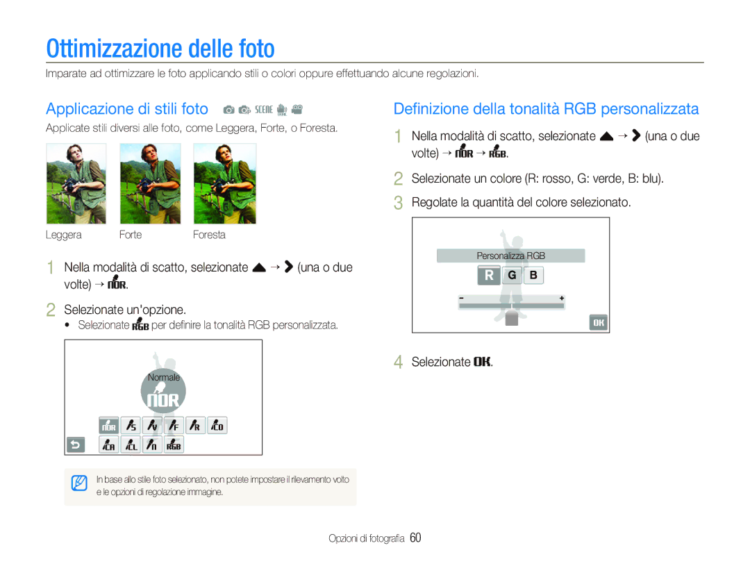 Samsung EC-ST500ZBPSIT, EC-ST500ZBPRIT, EC-ST500ZBPRE1 manual Ottimizzazione delle foto, Applicazione di stili foto a p s d 