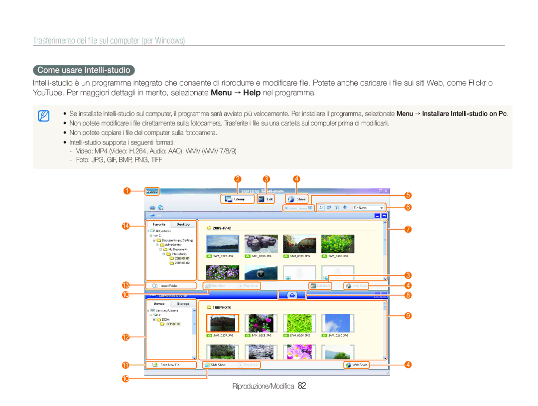 Samsung EC-ST500ZBPUIT, EC-ST500ZBPRIT, EC-ST500ZBPSIT, EC-ST500ZBPRE1 manual Come usare Intelli-studio 