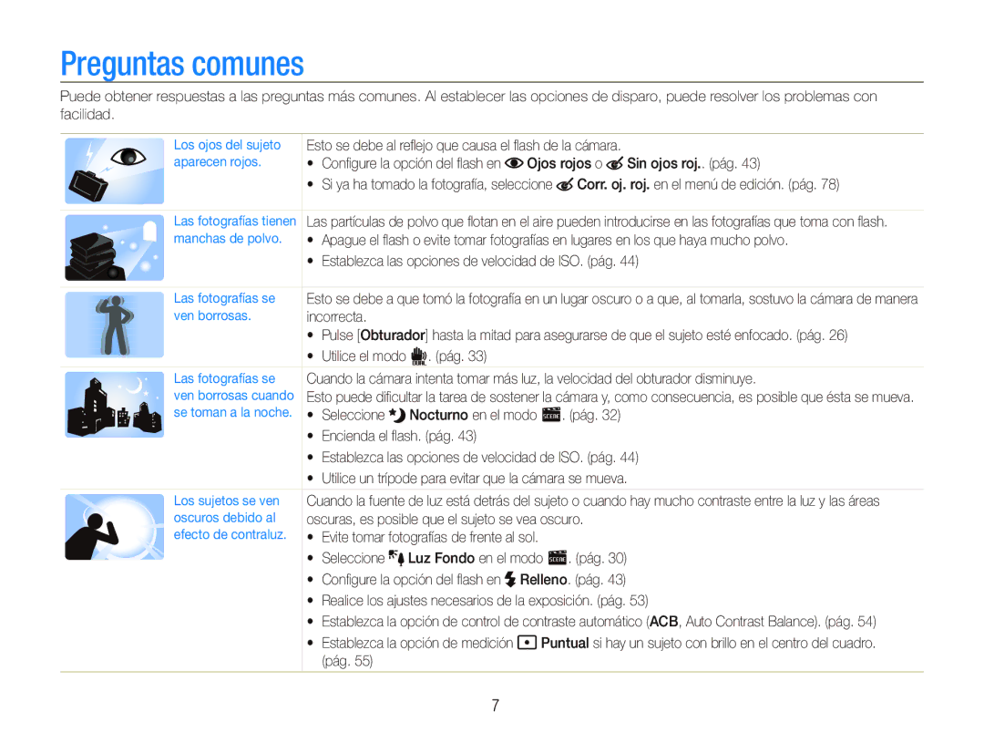 Samsung EC-ST5000BPBE1, EC-ST500ZBPSE1, EC-ST500ZBPRE1, EC-ST500ZBPUZA, EC-ST5000BPAE1 manual Preguntas comunes 