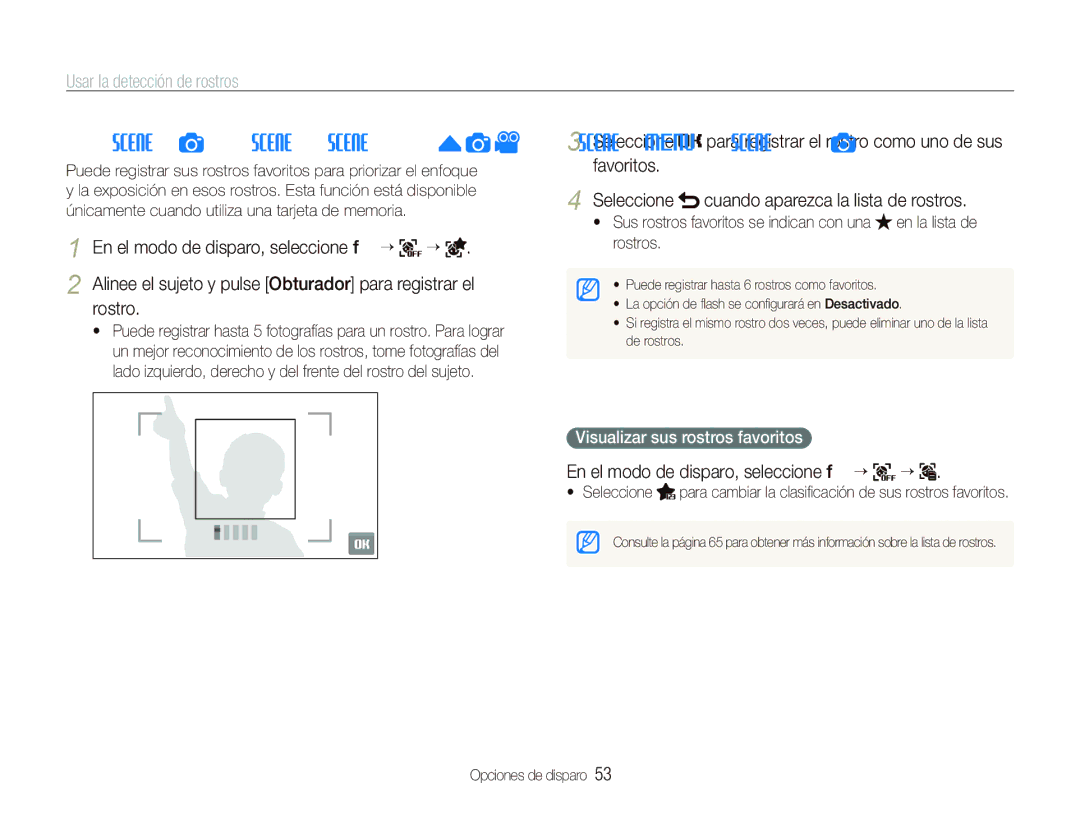 Samsung EC-ST500ZBPUZA, EC-ST500ZBPSE1 manual Registrar rostros como favoritos Mi estrella, Visualizar sus rostros favoritos 