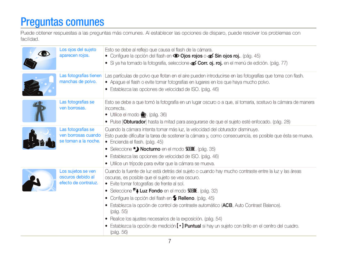 Samsung EC-ST500ZBPSE1, EC-ST500ZBPRE1, EC-ST500ZBPUZA manual Preguntas comunes 