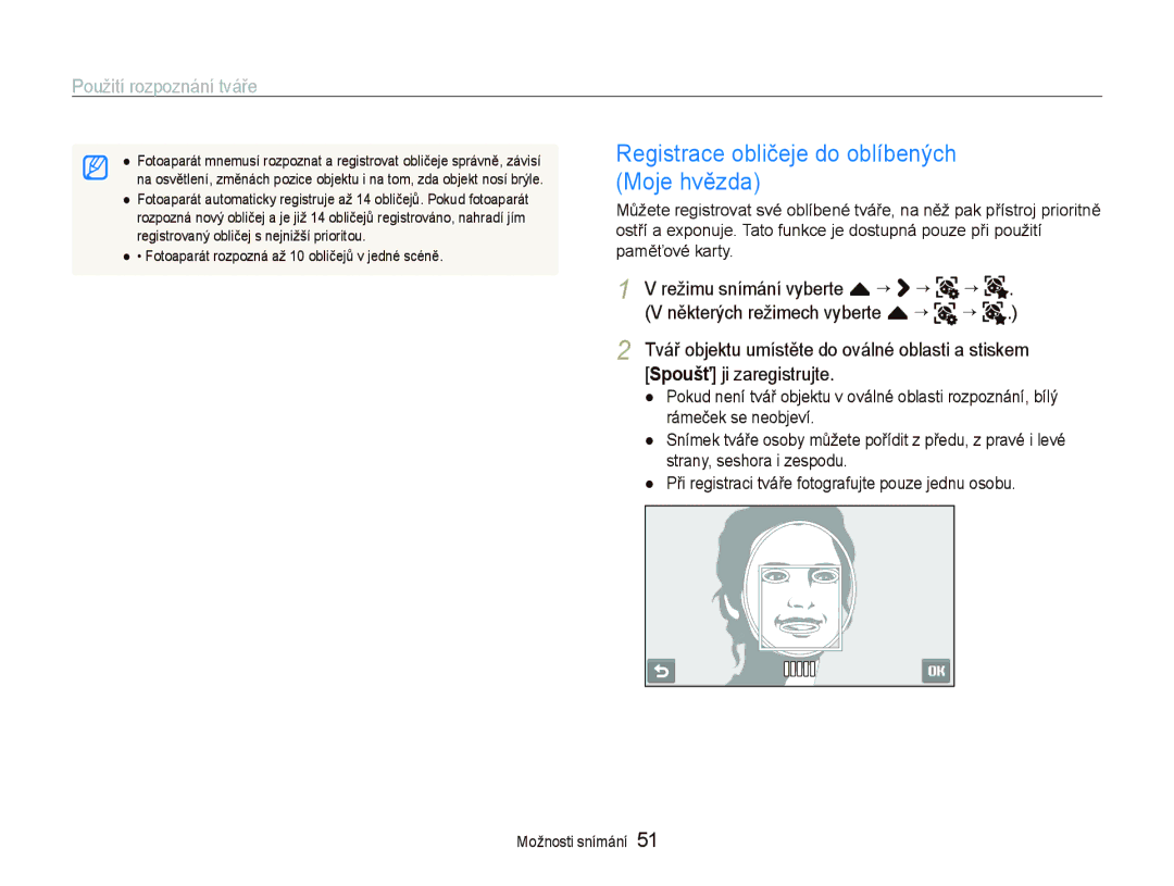 Samsung EC-ST5000BPAE3 manual Moje hvězda, Ostří a exponuje. Tato funkce je dostupná pouze při použití, Paměťové karty 