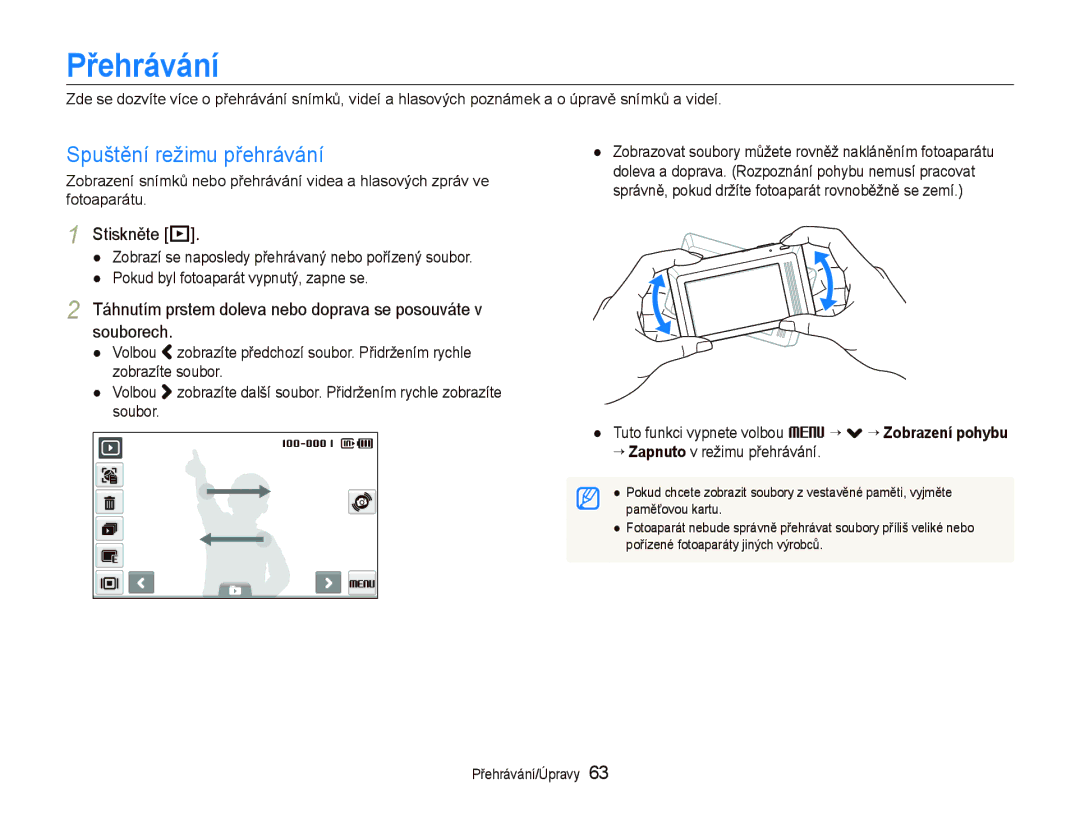 Samsung EC-ST500ZBPSE3, EC-ST500ZBPUAU, EC-ST500ZBPSAU, EC-ST500ZBPRAU Přehrávání, Spuštění režimu přehrávání, Stiskněte P 