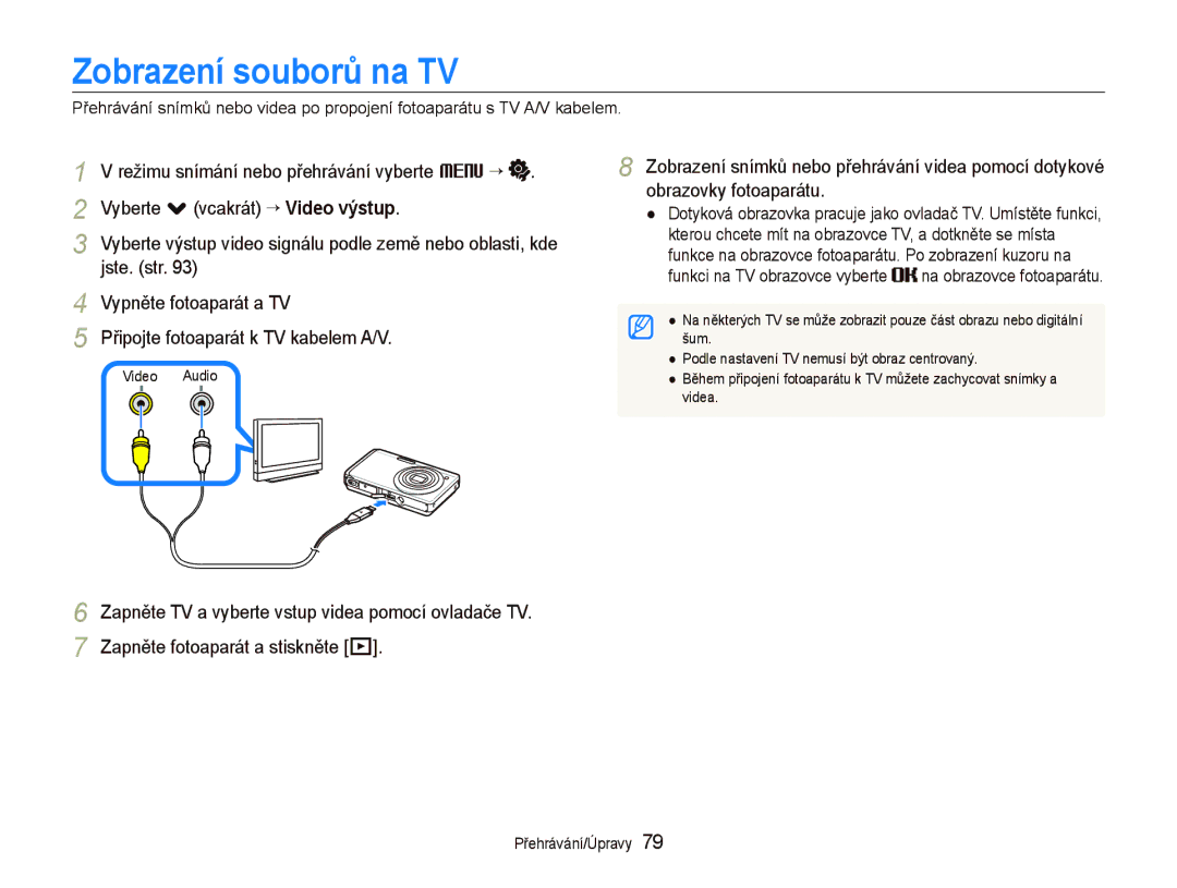 Samsung EC-ST500ZBPRAU, EC-ST500ZBPUAU, EC-ST500ZBPSAU, EC-ST500ZBPRE3, EC-ST500ZBPSE3, EC-ST500ZBPUE3 Zobrazení souborů na TV 