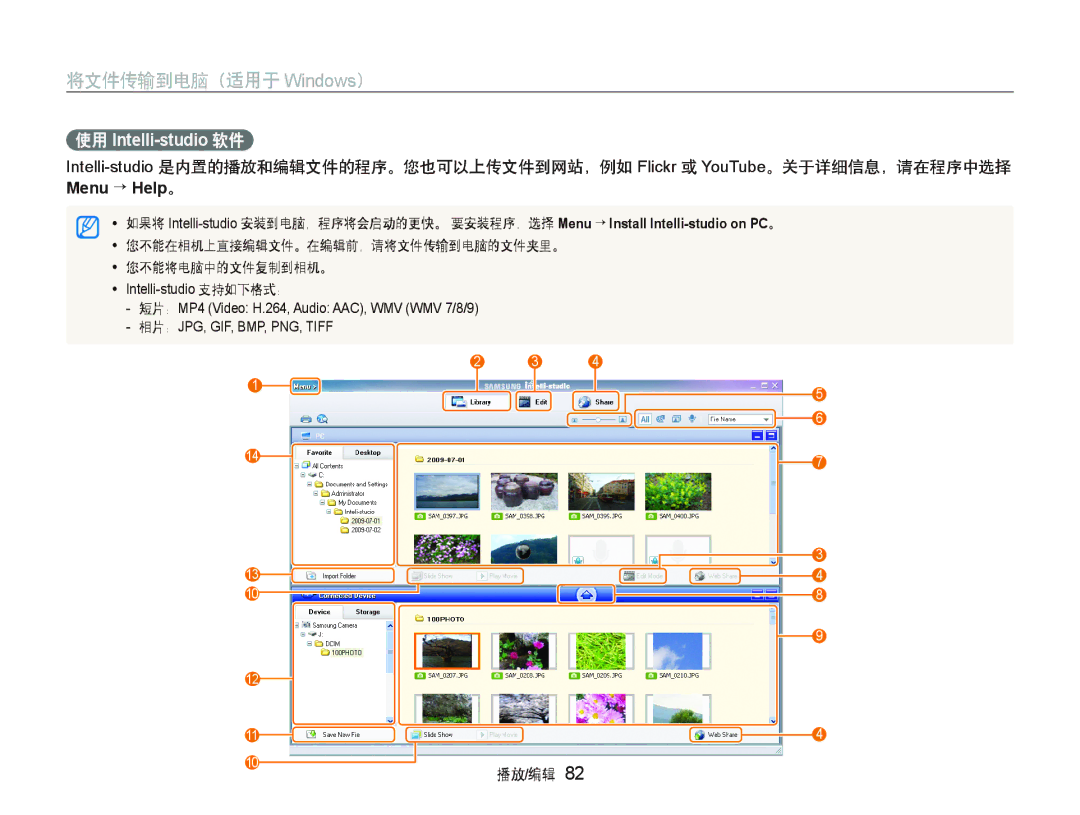 Samsung EC-ST500ZBPUE3, EC-ST500ZBPUAU, EC-ST500ZBPSAU, EC-ST500ZBPRE1, EC-ST500ZBPRAU, EC-ST500ZBPRE3 使用 Intelli-studio 软件 