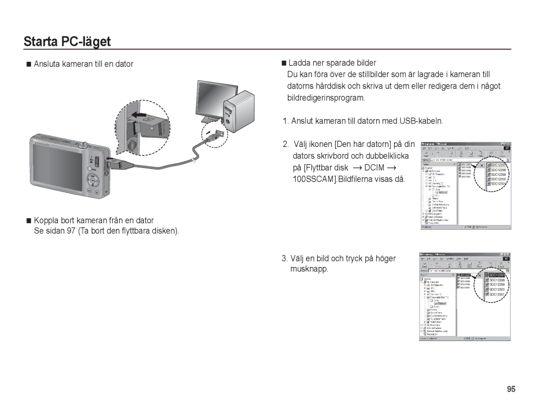 Samsung EC-ST50ZBBP/E2, EC-ST50ZSBP/E2, EC-ST50ZRBP/E2, EC-ST50ZUBP/E2 manual Välj en bild och tryck på höger musknapp 