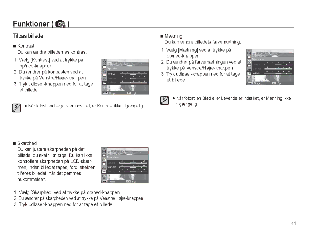 Samsung EC-ST50ZRBP/E2, EC-ST50ZBBP/E2, EC-ST50ZSBP/E2, EC-ST50ZUBP/E2 manual Tilpas billede 