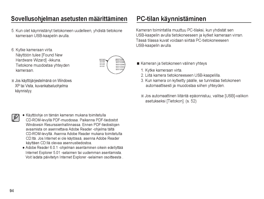 Samsung EC-ST50ZUBP/E2, EC-ST50ZBBP/E2, EC-ST50ZSBP/E2, EC-ST50ZRBP/E2 manual Kytke kameraan virta. Näyttöön tulee Found New 