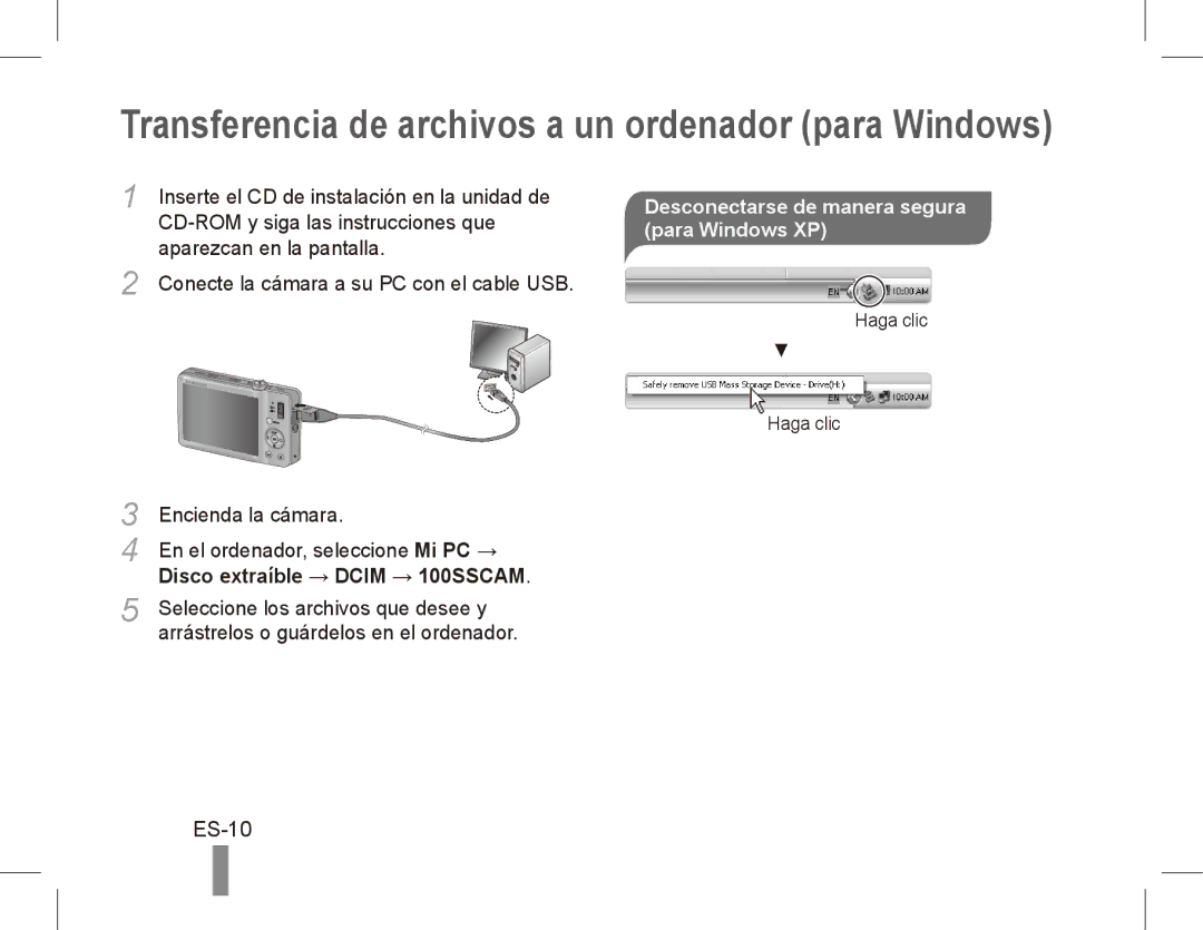 Samsung EC-ST50ZSBP/E2, EC-ST50ZUBP/FR, EC-ST50ZSBP/GB, EC-ST50ZSBP/FR, EC-ST50ZSBP/E1, EC-ST50ZRBP/FR ES-10, Para Windows XP 