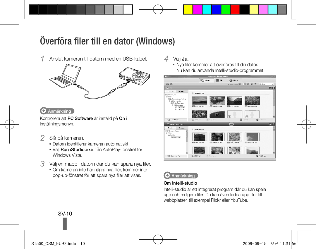 Samsung EC-ST500ZBPSVN, EC-ST510ZBPRE1, EC-ST500ZBPRIT, EC-ST500ZBASE1 manual Överföra filer till en dator Windows, SV-10 