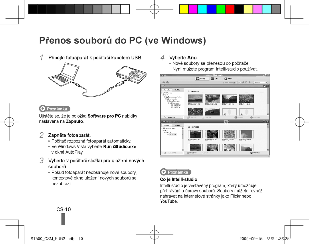 Samsung EC-ST510ZBPRE1, EC-ST500ZBPRIT, EC-ST500ZBASE1, EC-ST500ZBPSIT manual Přenos souborů do PC ve Windows, CS-10 