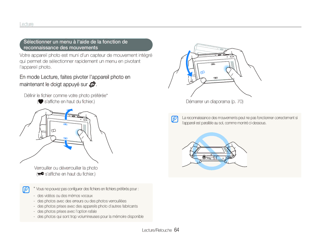 Samsung EC-ST510ZBPRE1, EC-ST500ZBPRIT, EC-ST500ZBASE1, EC-ST500ZBPSIT, EC-ST500ZBPSFR manual Lecture, Démarrer un diaporama p 