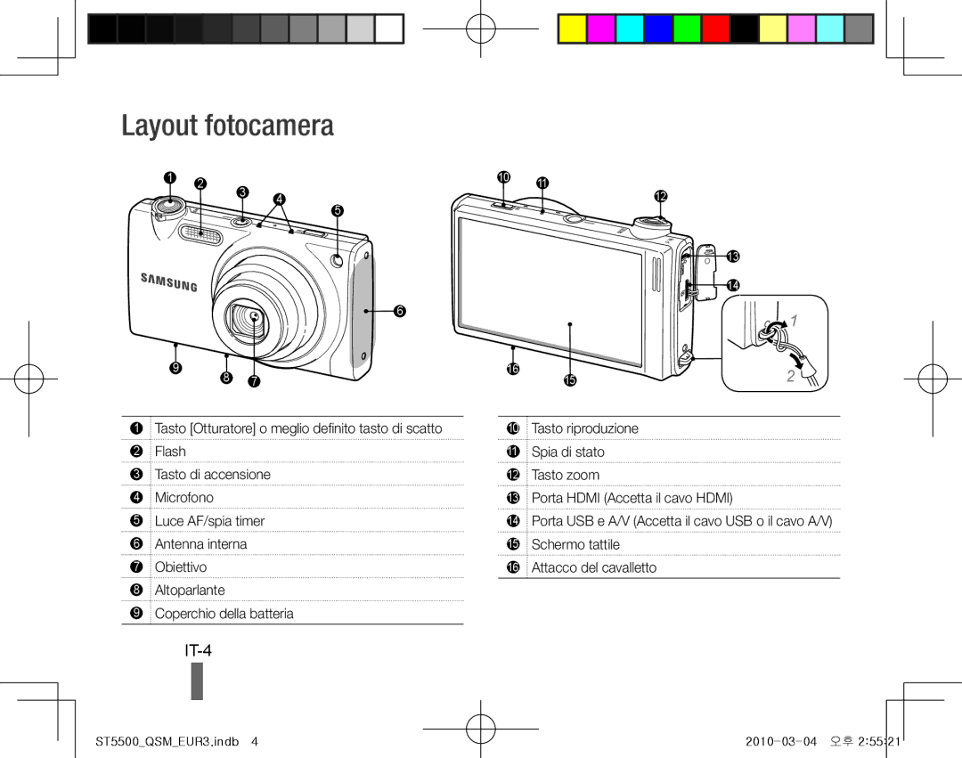 Samsung EC-ST5500BPOE1, EC-ST5500BPBE1, EC-ST5500BPOIT, EC-ST5500BPBIT, EC-ST5500BPAIT, EC-ST5500BPBSA Layout fotocamera, IT-4 