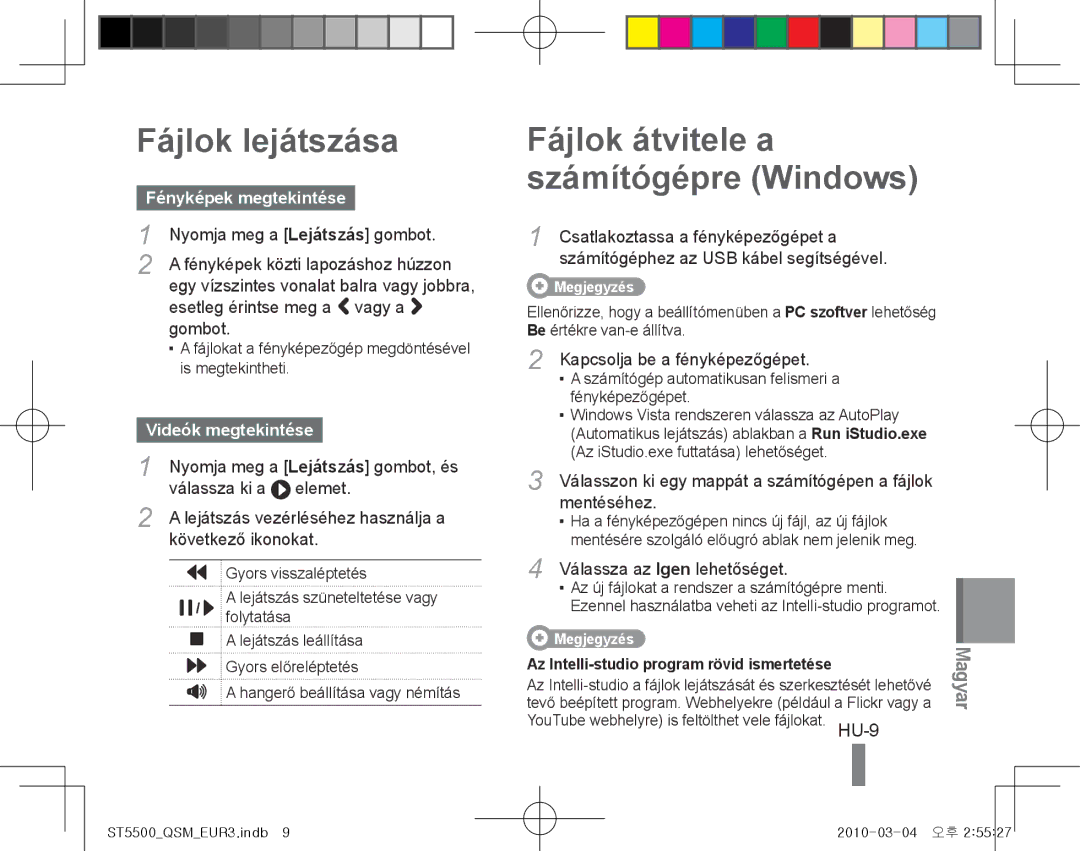 Samsung EC-ST5500BPOIL, EC-ST5500BPBE1 Fájlok lejátszása, Fájlok átvitele a számítógépre Windows, Fényképek megtekintése 