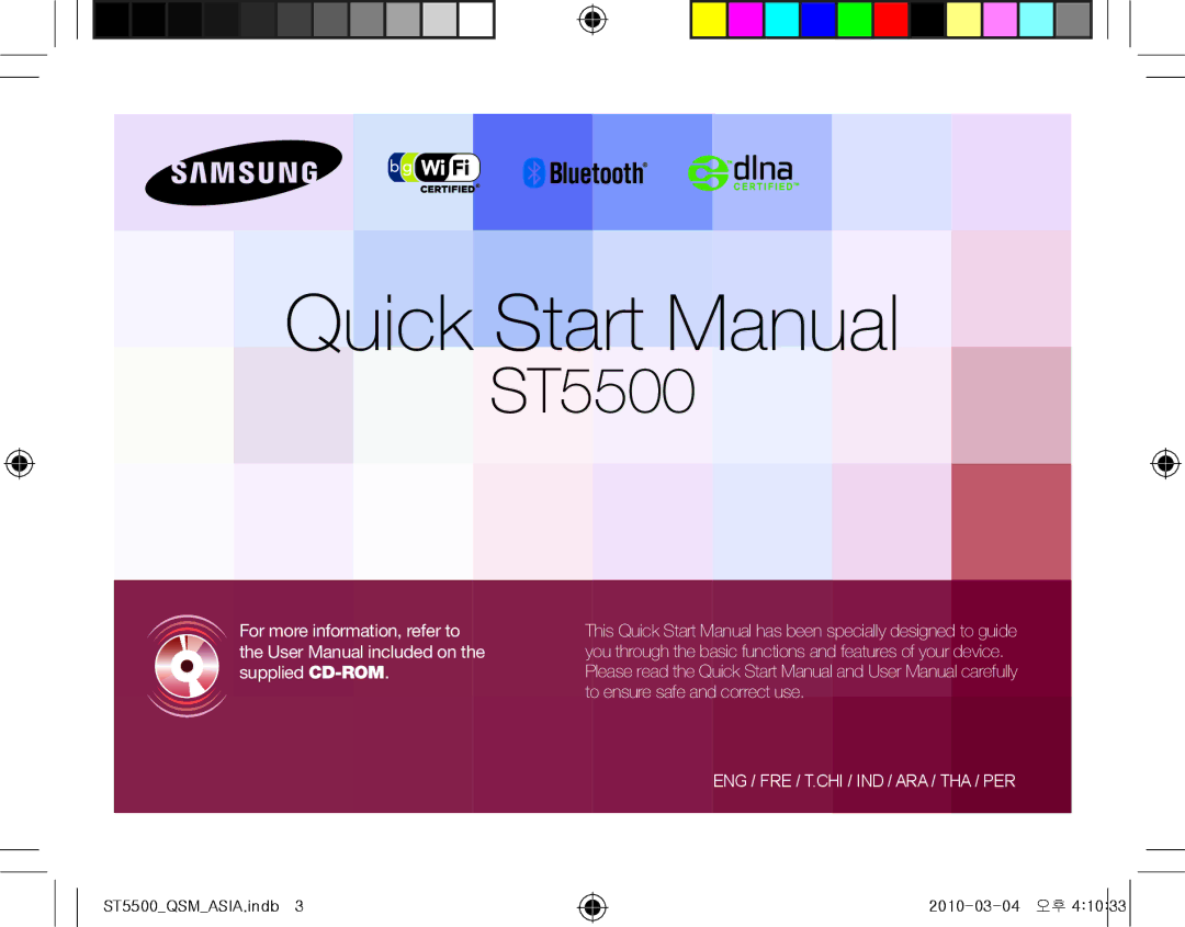 Samsung EC-ST5500BPBIT, EC-ST5500BPOIT, EC-ST5500BPAIT manual 